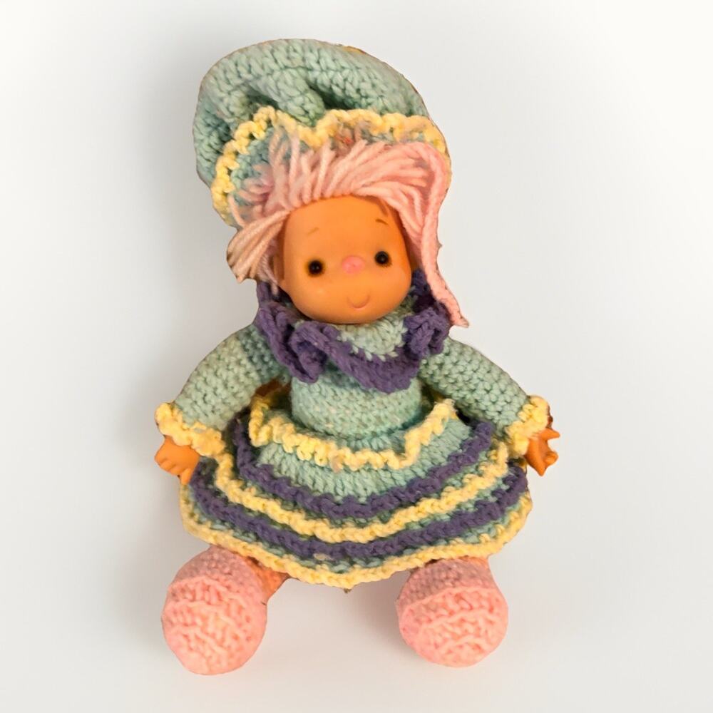 Vintage Plush Pink Hair Strawberry Shortcake & Friends Doll Crochet Outfit